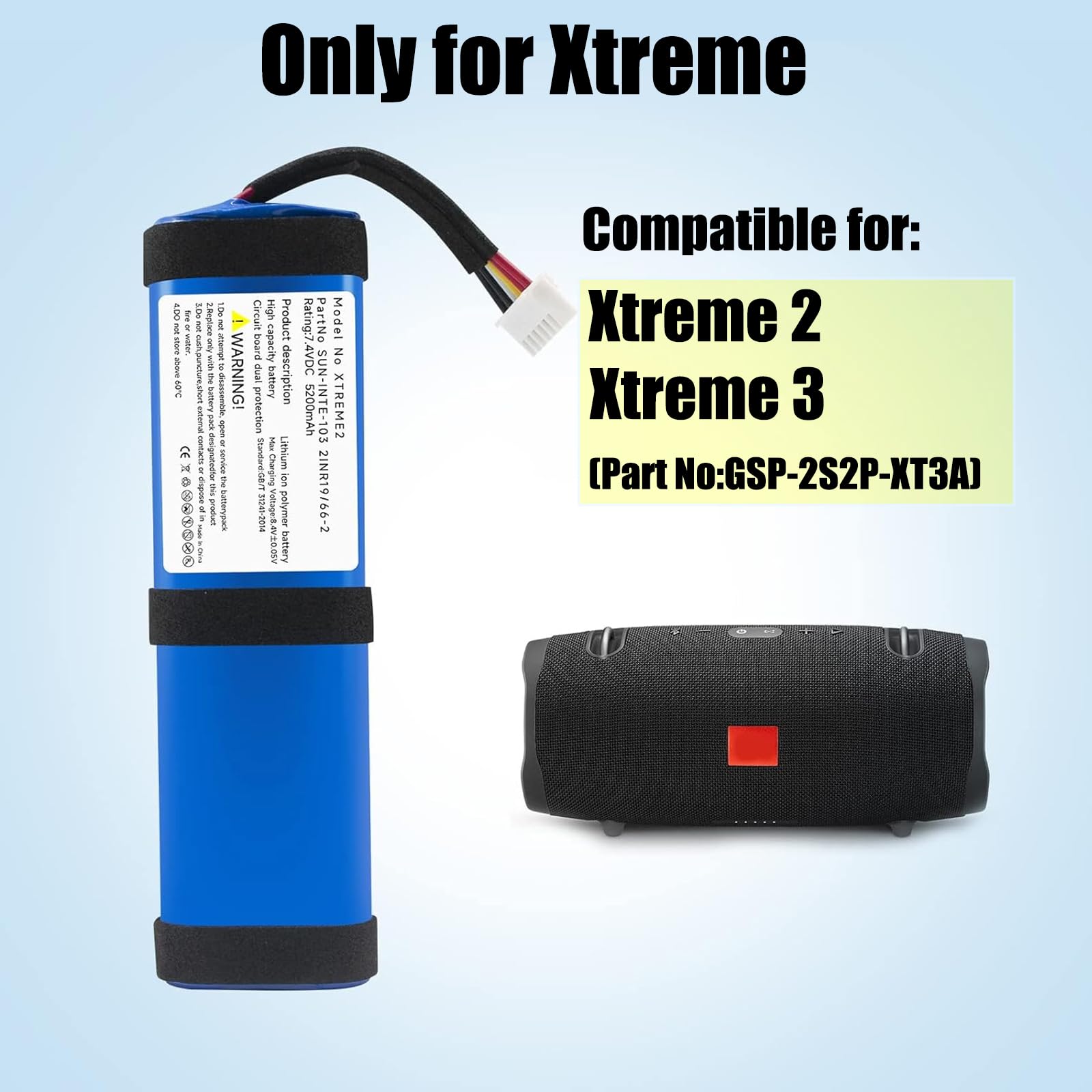 Amazon.com: GSP0931198H Replacement Battery for Xtreme 2 Xtreme 3