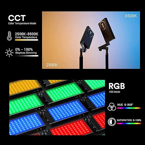 Miniatura 4 de Godox Luz de cámara RGB M1, luz de video LED portátil, panel de luz LED de bolsillo a todo color CRI 97+ 2500k-8500k, función de ritmos de música y