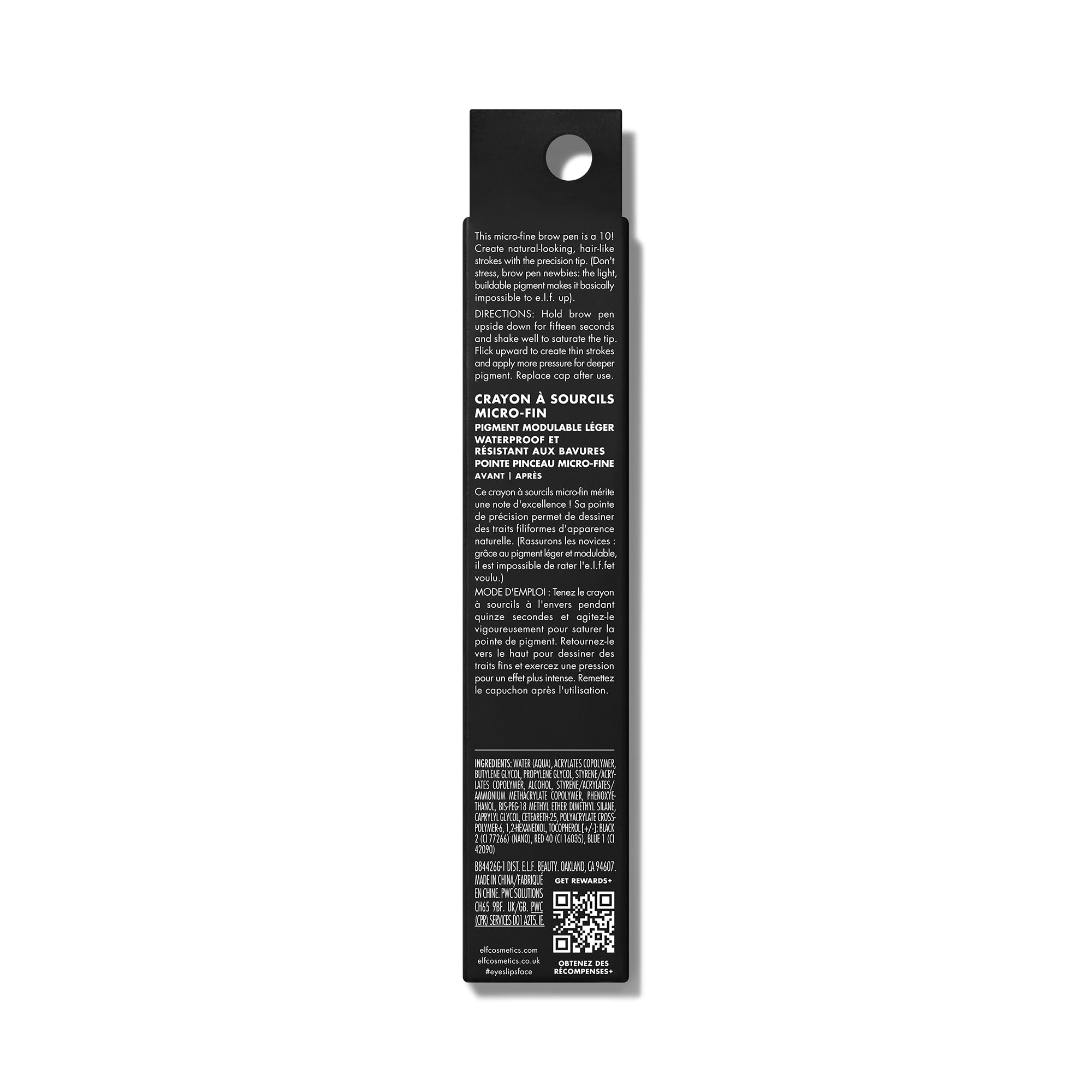 e.l.f. Holy Strokes Micro-Fine Brow Pen, Per Sopracciglia Dall'aspetto Naturale, Lunga Durata, Formula Waterproof, Resistente alle Sbavature, Vegano & Cruelty-Free, Espresso