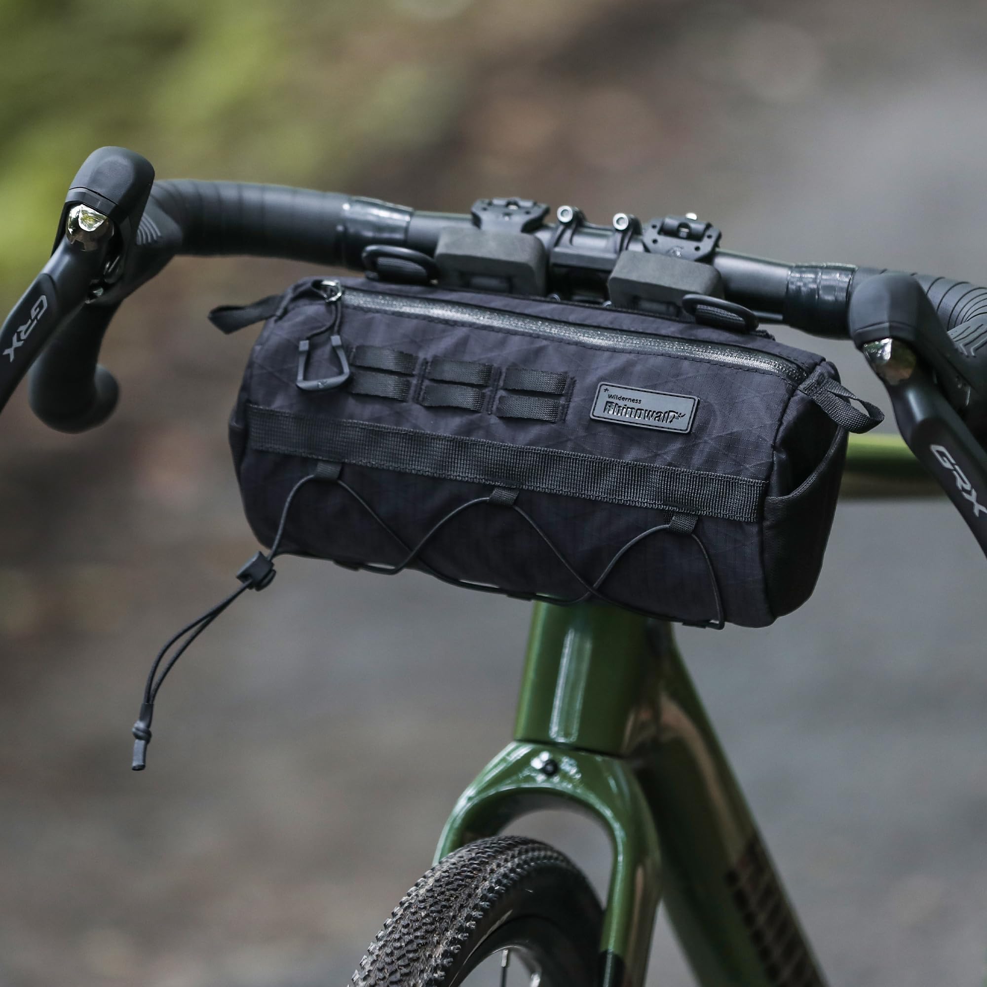 Rhinowalk Borsa per manubrio da bicicletta, 2,8 l, impermeabile, con struttura solida Eva, tracolla, per MTB, bici da corsa e bici da turismo (nero)