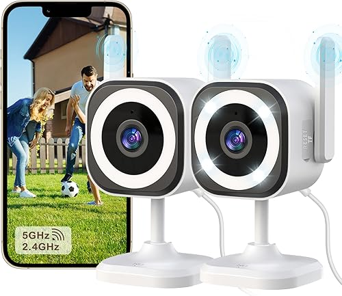 Cámara 5G para Exteriores/Interiores para Seguridad del Hogar, Cámaras 2K para Monitor de Bebés para Dormitorio/Ancianos/Perros/Seguridad de