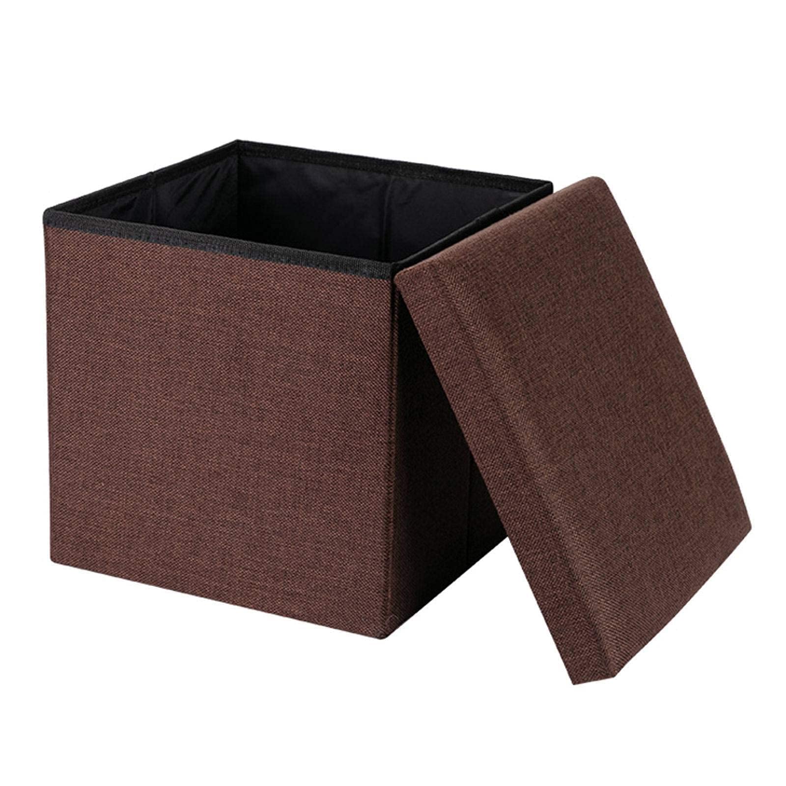 Repose-pieds en lin haut de gamme avec boîte de rangement en cube pour chambre élégante