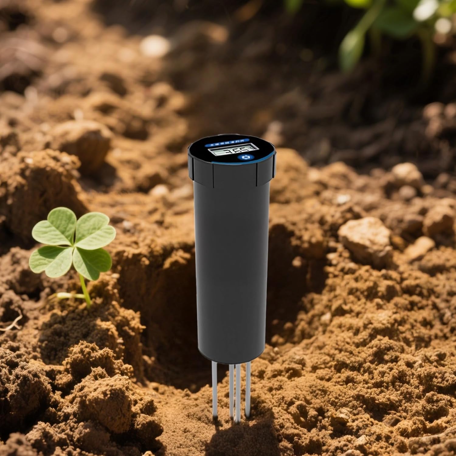 Digital Soil Ph Meter, Quick Tester for Moisture, Temperature, Conductivity, and Ph Value, LCD Screen, Garden Farm Use, Easy to Carry