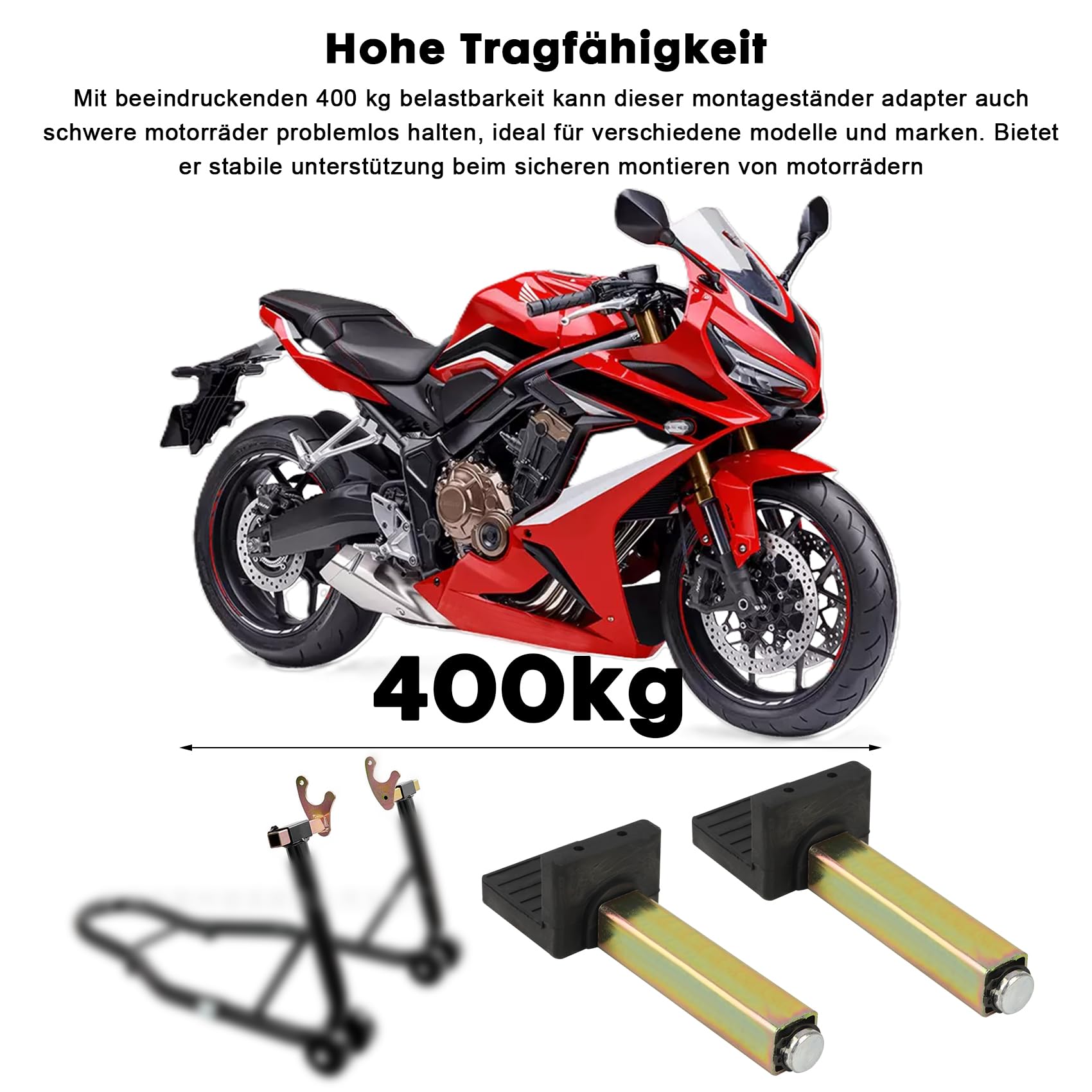 Motorradständer Klauenaufnahme, Schwingenadapter Klauenaufnahme, Montageständer Adapter, Schwinge Heben Stativhaken für Motorradheber