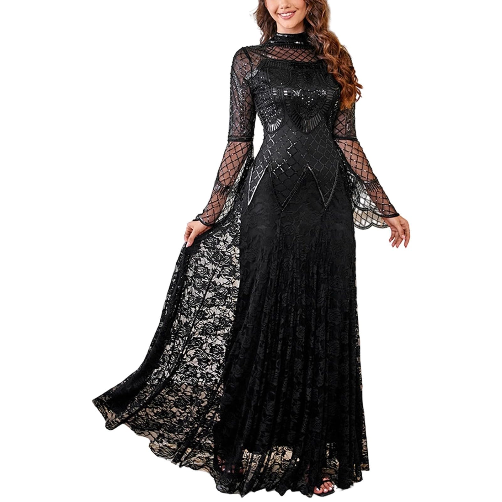 Vestido Fiesta Mujer Elegante Trajes Primavera Vestidos Invierno Largos Elegantes Ropa Manga Larga Nochevieja Tallas Grandes Invitada Boda Otoño De