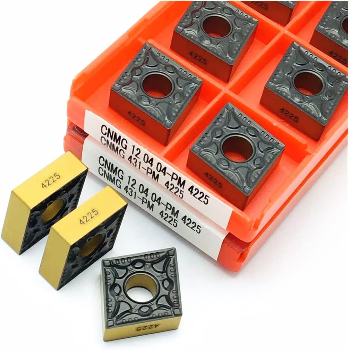 Carbide Milling Cutter Carbide CNMG120404 PM4225 CNMG120408 PM 4225 External Turning Tool CNC Machine Tool Milling Metal Turning Insert Tool (Color : CNMG120404 PM 4225)