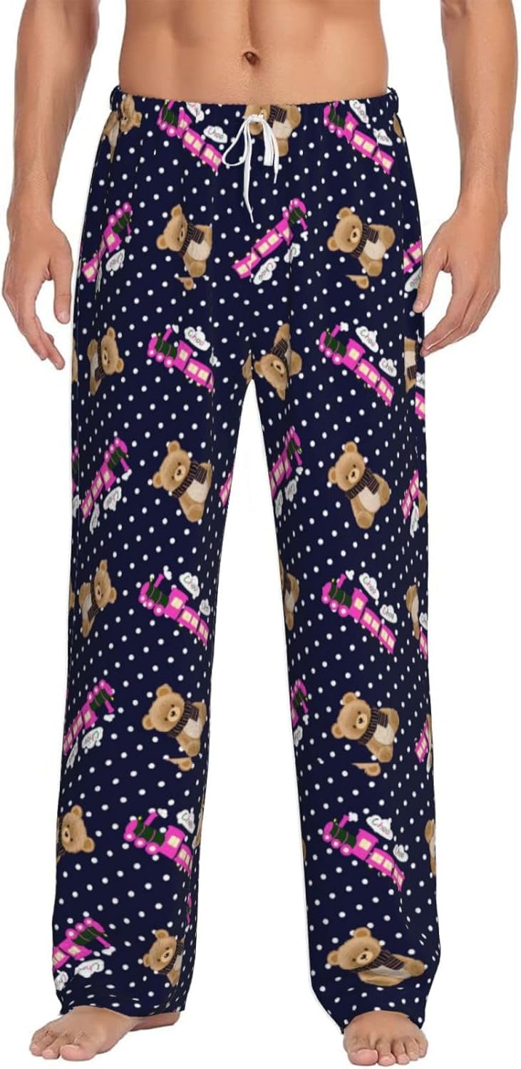 Mens Pajama Flannel Fabric Pants Men'S Separate Bottoms Lounge Sleepwear With Drawstring Pockets For Men Women Funny Gifts