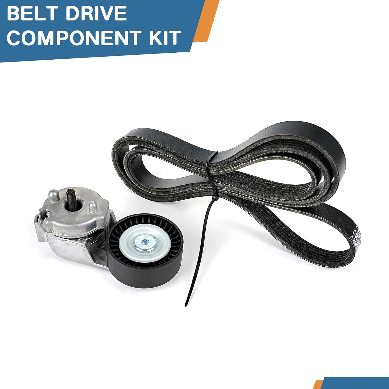 Idler Pulley and Belt Tensioner Kit for Jeep Grand Cherokee Wrangler 1999 2000 2001 2002 2003 2004 2005 2006 4.0L L6 Replaces 90K-38163 90K38163 38163 419-016 38043 419610 K060882 6K882 6PK2240