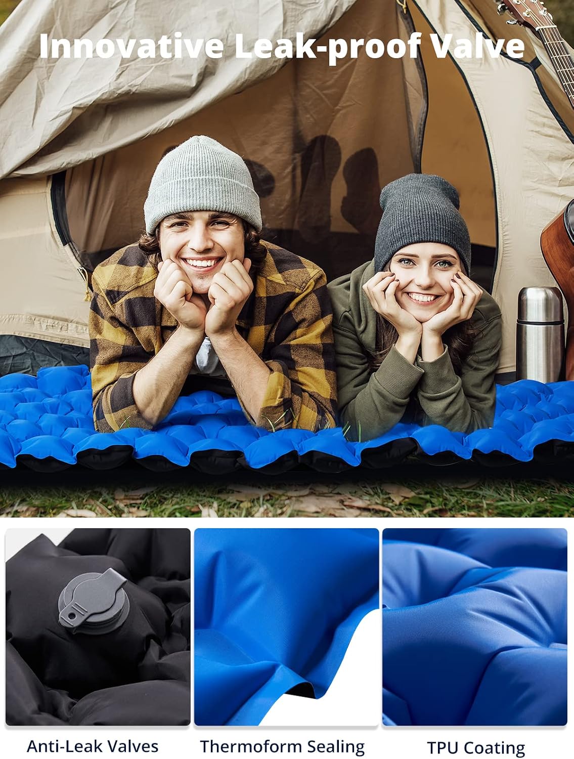 AKASO Camping Sleeping Pad, Ultralight Sleeping Mat for Camping Backpacking Hiking
