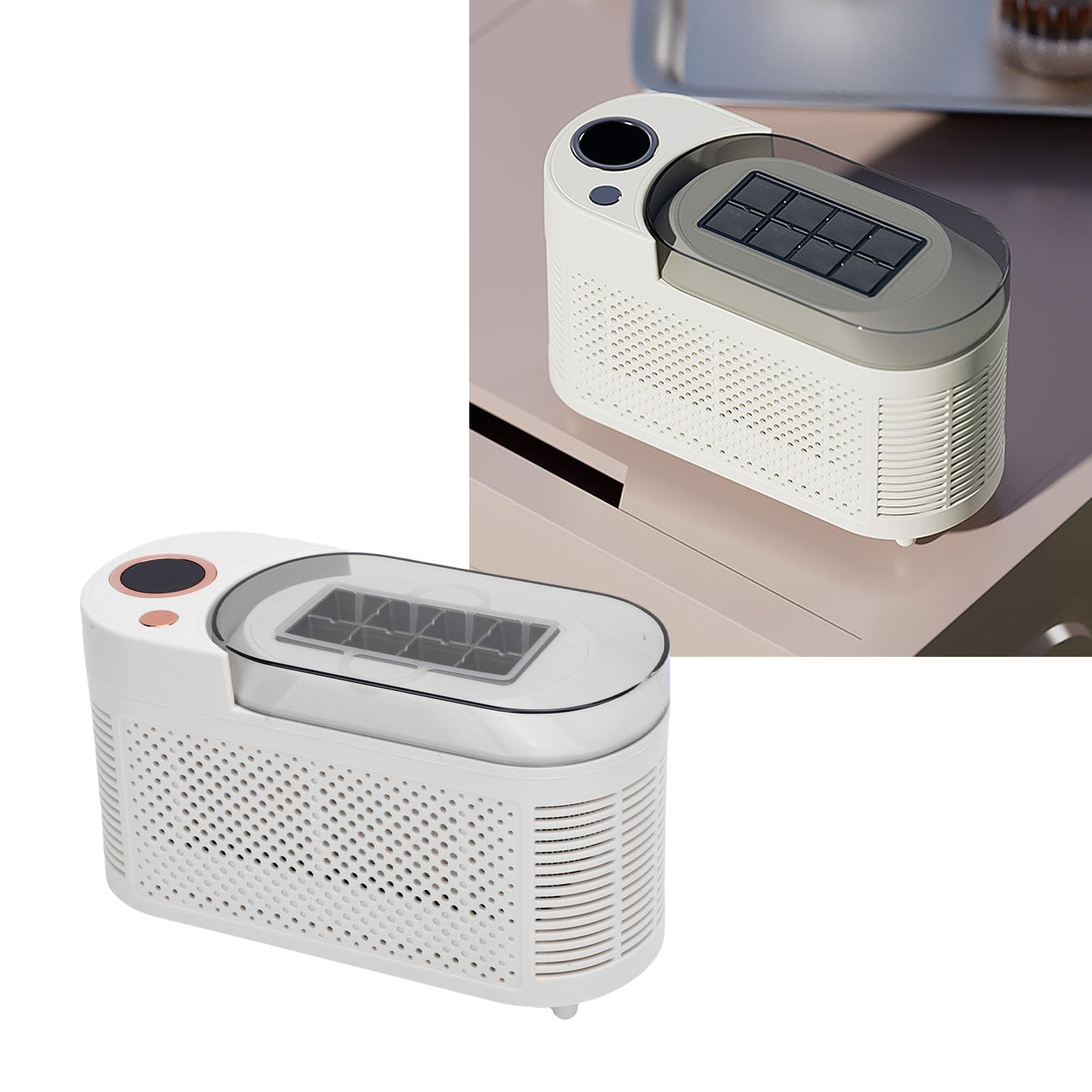 Asixxsix Fabricante de Hielo Portátil para Automóvil y Hogar, 120W Encimera de Hielo de Encimera, 8 Cubos en 10 a 15 Minutos, Fabricante de Cubos de Hielo Compacto de Doble Potencia (Enchufe de la
