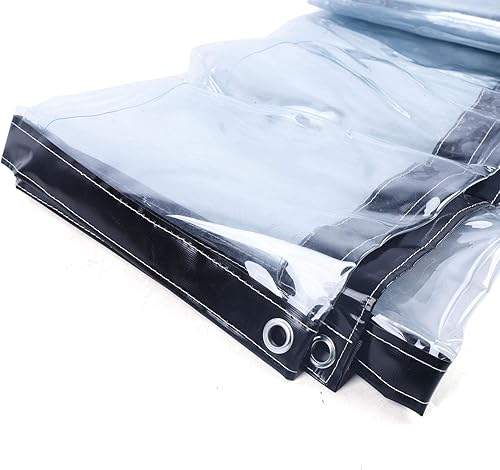 Miniatura 8 de Toldo transparente impermeable de grado comercial, toldo de vinilo transparente enrollable para tiendas de campaña, toldos, toldos, cortinas (negro)