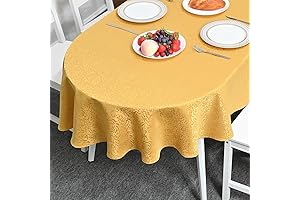 HAORUI Oval Jacquard Tablecloth Peony Damask Patterns Table Cloth Cover for Dinner...