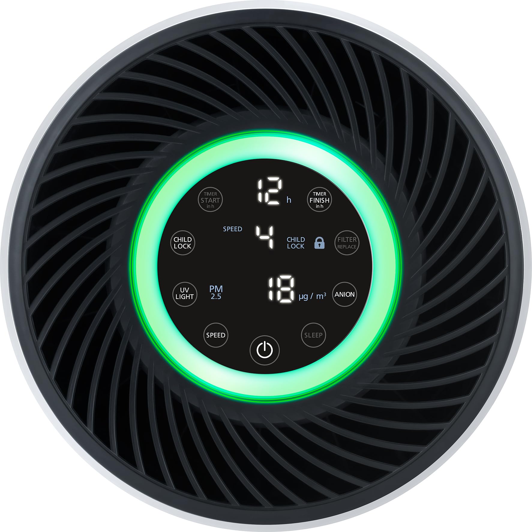 Purificador de aire Steba con sensores de polvo fino, ideal para alérgicos, consumo eléctrico mínimo, para habitaciones de hasta aprox. 30 m² u 80 m². LR 12.