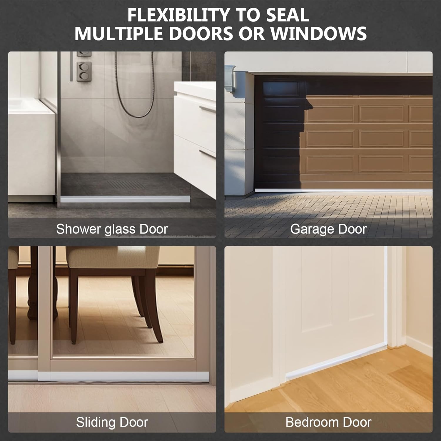 Silicone Weather Stripping Door Seal,2026 Upgraded Seal Strip for Windows Gaps, Double-Sided Strong Adhesive Design,Door Seal Strip for Side of Door