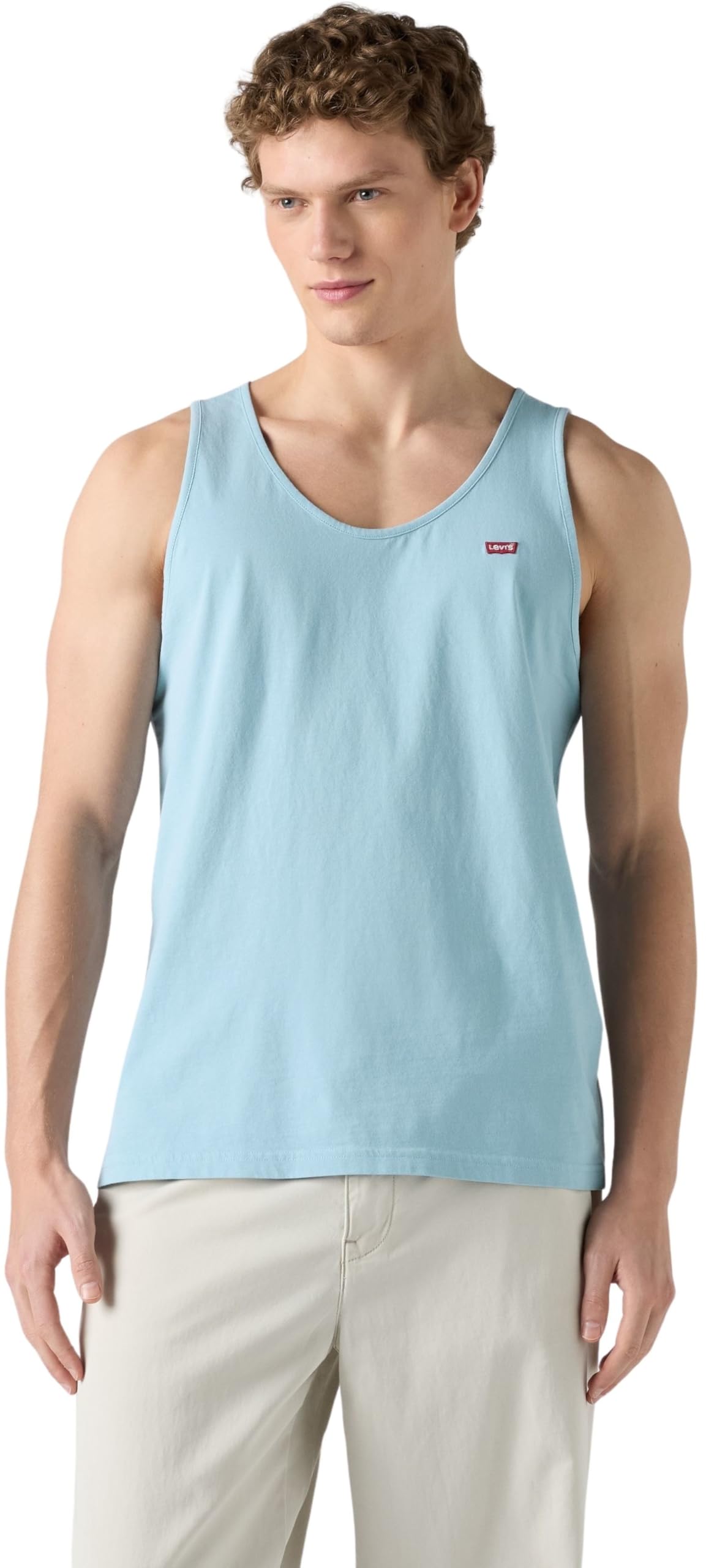 Levi's Men's Forget-Me-Not - Blues Tank Top With Logo, Crew Neck, Blue (Forget-Me-Not), Xl