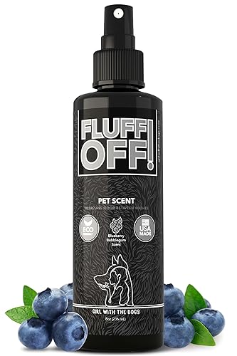 Girl With The Dogs Fluff Off - Aroma para mascotas (Blueberry Bubblegum) 8 onzas, para gatos y perros, fabricado en Estados Unidos