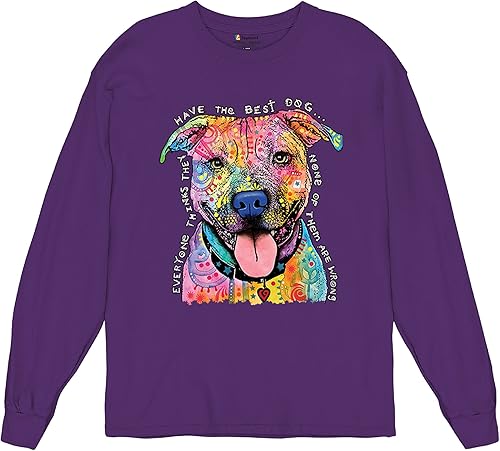 Vista 12 de Dean Russo Pets Art Pit Bull Camiseta de manga larga Todos tienen los mejores perros