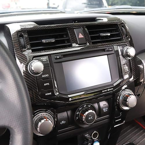 Miniatura 5 de Voodonala Para 4Runner ABS Fibra de Carbono Control Central Navegación Trim para 2010-2019 Toyota 4Runner, 1pc