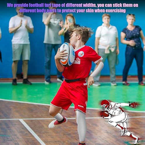 Miniatura 5 de 3 cintas de césped para brazos, cinta deportiva atlética de fútbol, fácil de rasgar, sin residuos pegajosos, cinta atlética extra ancha, cinta
