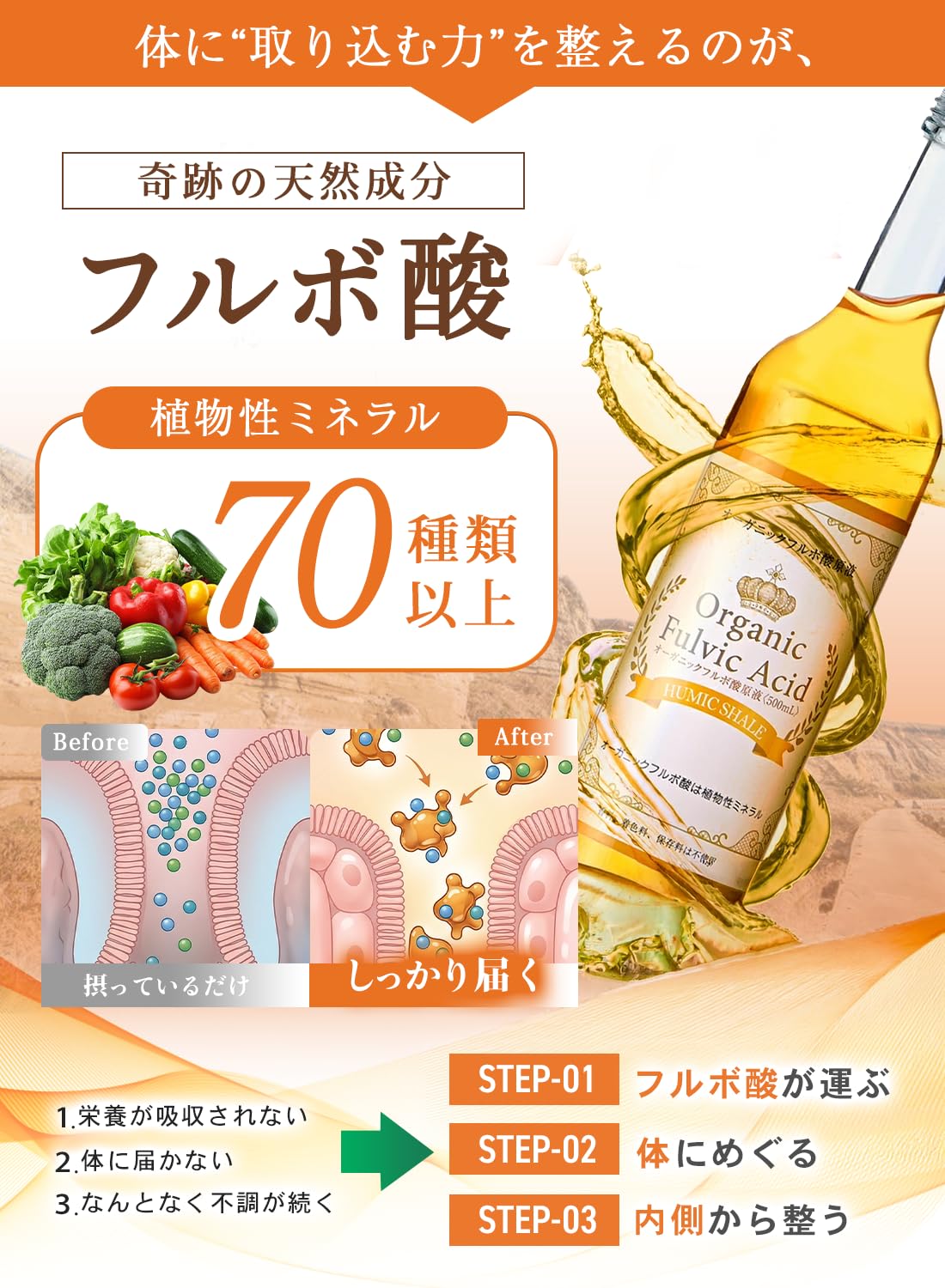 Amazon.co.jp: ORGANIC MINERAL｜天然 フルボ酸原液 カラダに優しい