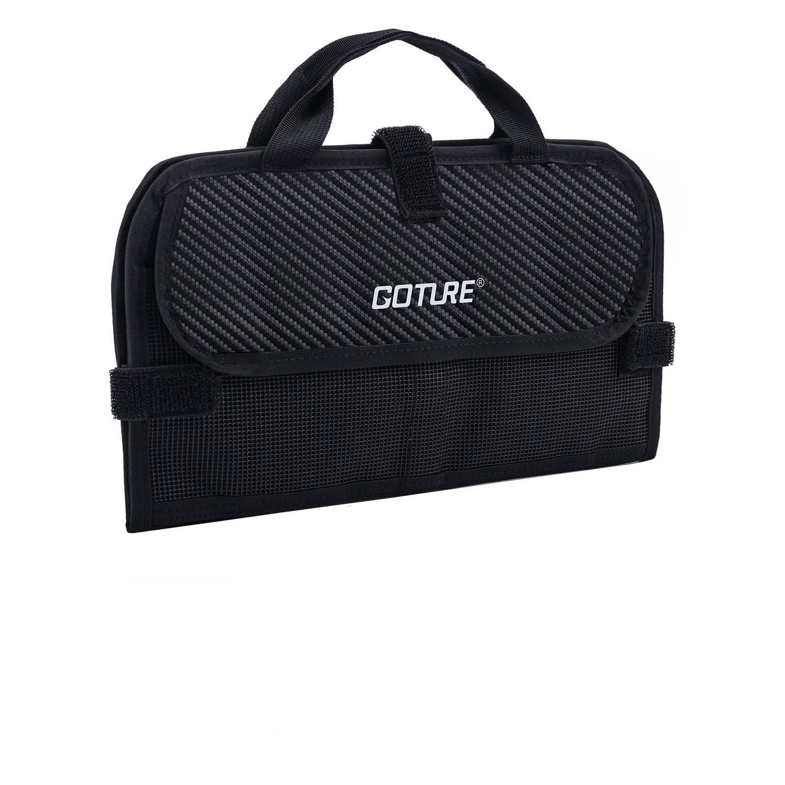Goture Kunstköder Tasche, tragbare Ködertasche, organisierte Angel-Aufbewahrungstasche für Angelzubehör, wasserdichte 600D PU-Ködertasche für Meerwasser und Süßwasser mit herausnehmbaren Trennwänden
