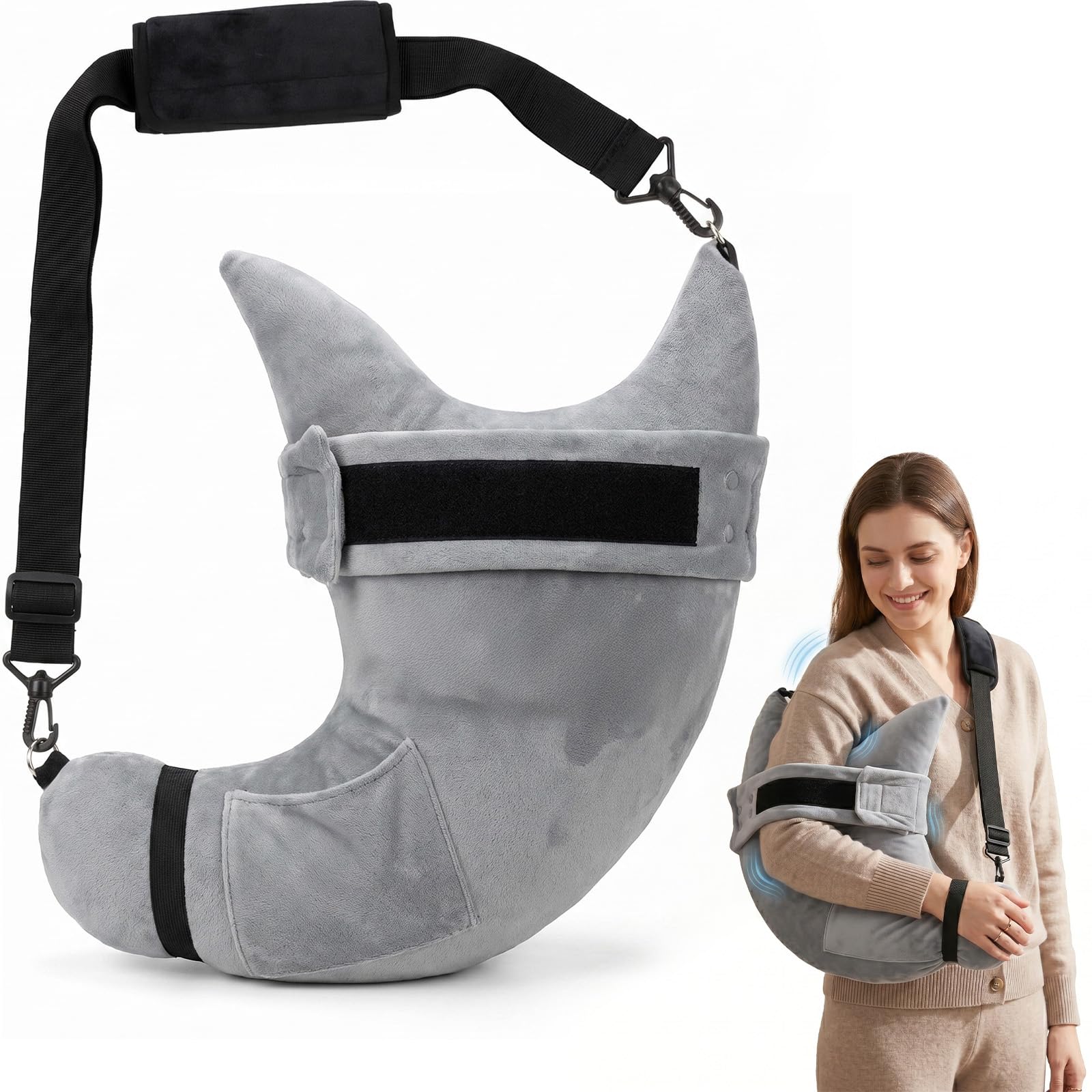 UtaUla Shoulder Surgery Pillow - Arm Support Pillow with Straps and Pocket, Post-Operative Recovery Pillow for Shoulder, Arm Pain Relief Pillow for Side Sleeping