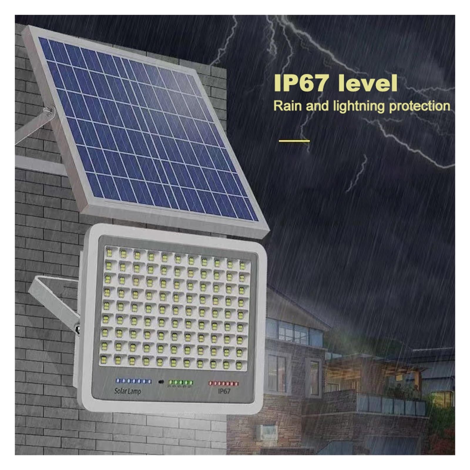 Lampa solarna zewnętrzna, Lampa słoneczna LED o mocy 1000 W Wodoodporny reflektor 4-1 Bardzo wysoka jasność Duża moc Zewnętrzny ogrodowy Indukcyjna lampa uliczna