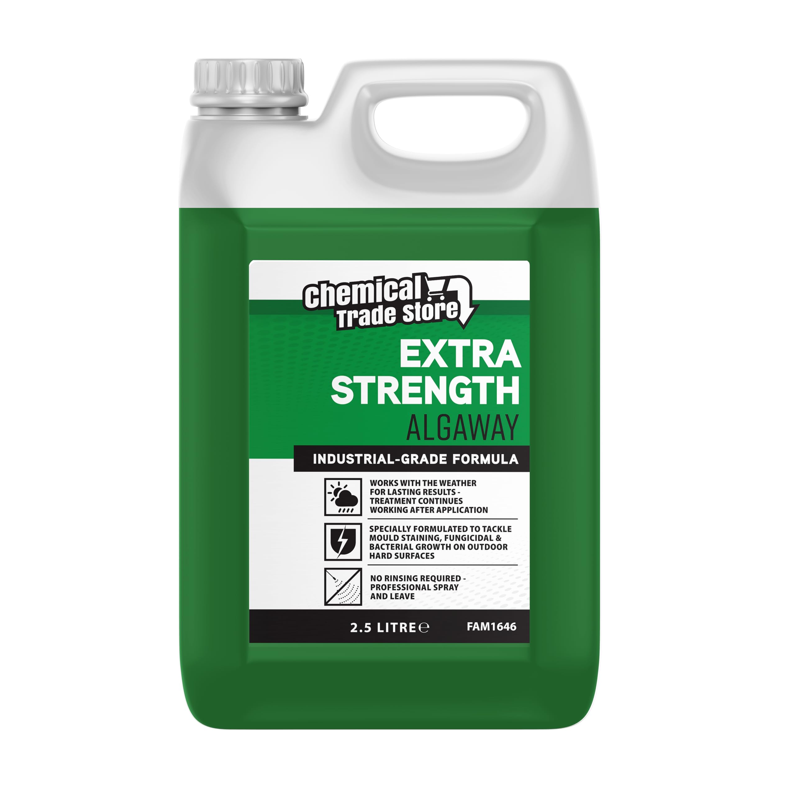 Chemical Trade Store - Algae Remover 2.5L - Concentrated Spray & Leave Outdoor Treatment for Patios, Paths, Driveways & Decking - Targets Green Algae & Fungicidal Growth - Long-Lasting Results