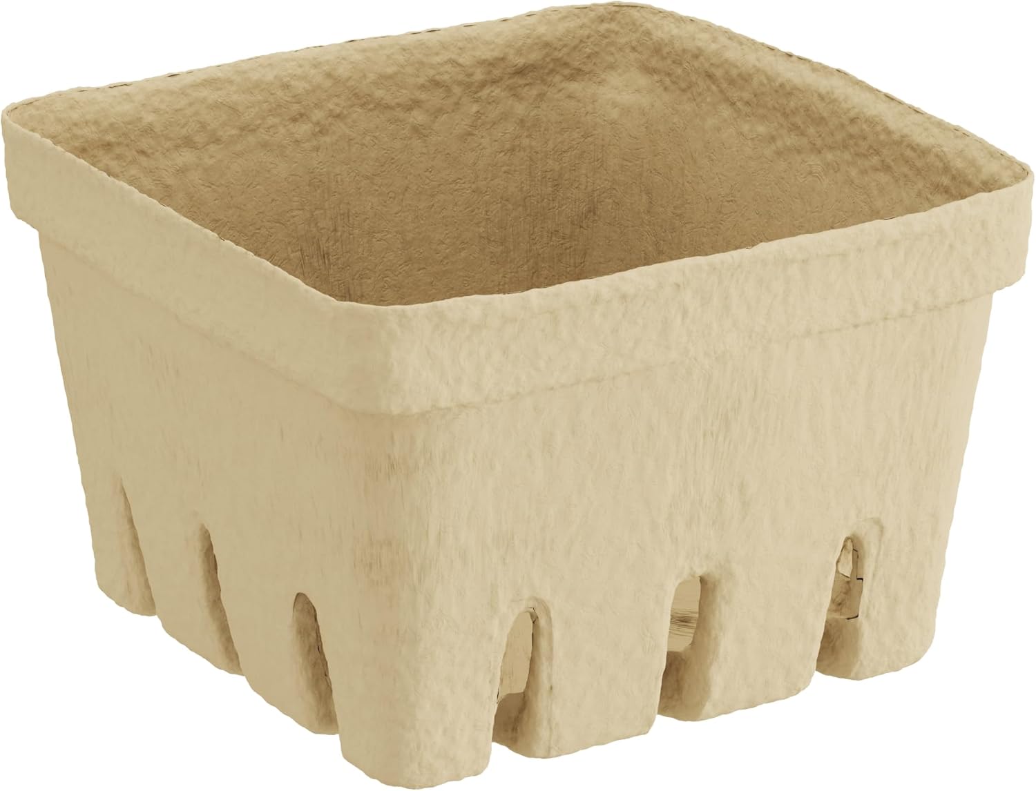 1 Pint Green Pulp Molded Vented Fiber Berry Basket, for Strawberry, Blueberry, Raspberry, Berry Stand, Farmers Market, Case of 500