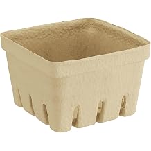 1 Quart Natural Pulp Molded Vented Fiber Berry Basket, for Strawberry, Blueberry, Raspberry, Berry Stand, Farmers Market, Case of 240
