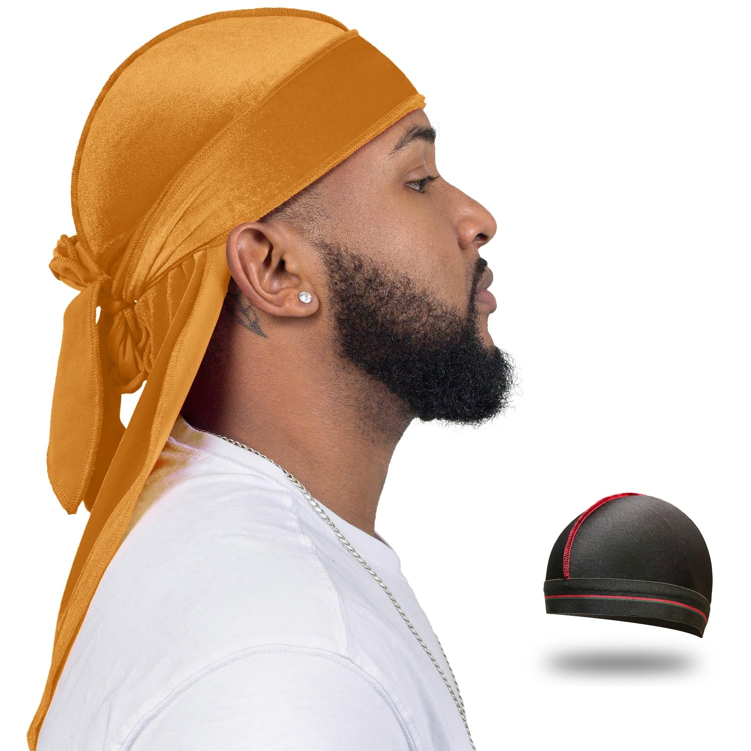 Velvet Durag for Men Wave Cap Velvet Dorag for Men Women 360 Wave