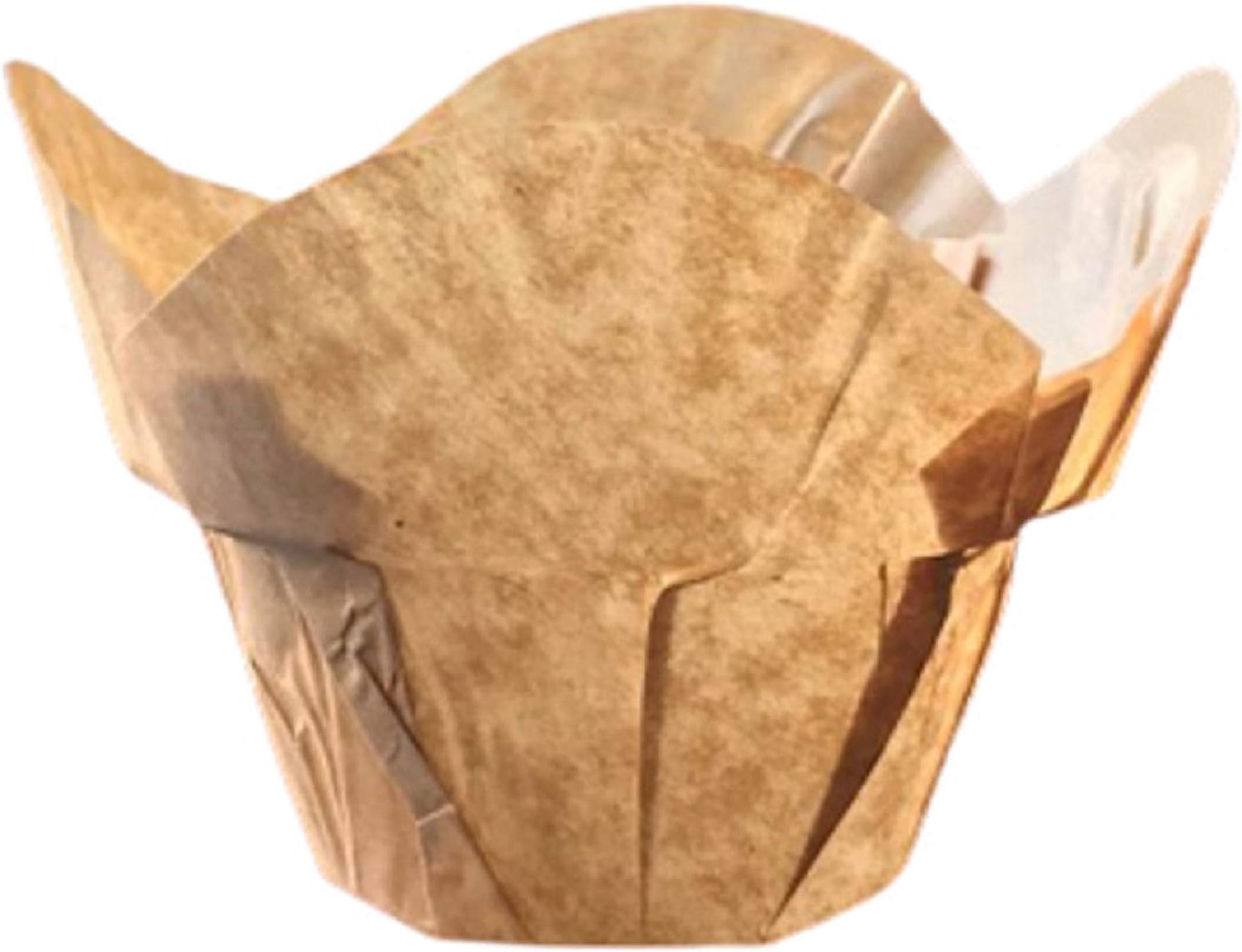 The Baker Celebrations Natural Paper Lotus Crown Baking Cup Cupcake Muffin Liners Cups; Made in Canada (100)