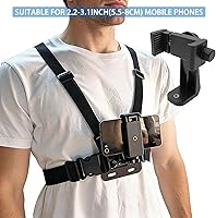Vista 3 de Soporte ajustable para arnés de correa de pecho para teléfono móvil, negro, compatible con iPhone, GoPro Hero, cámaras de acción DJI Osmo