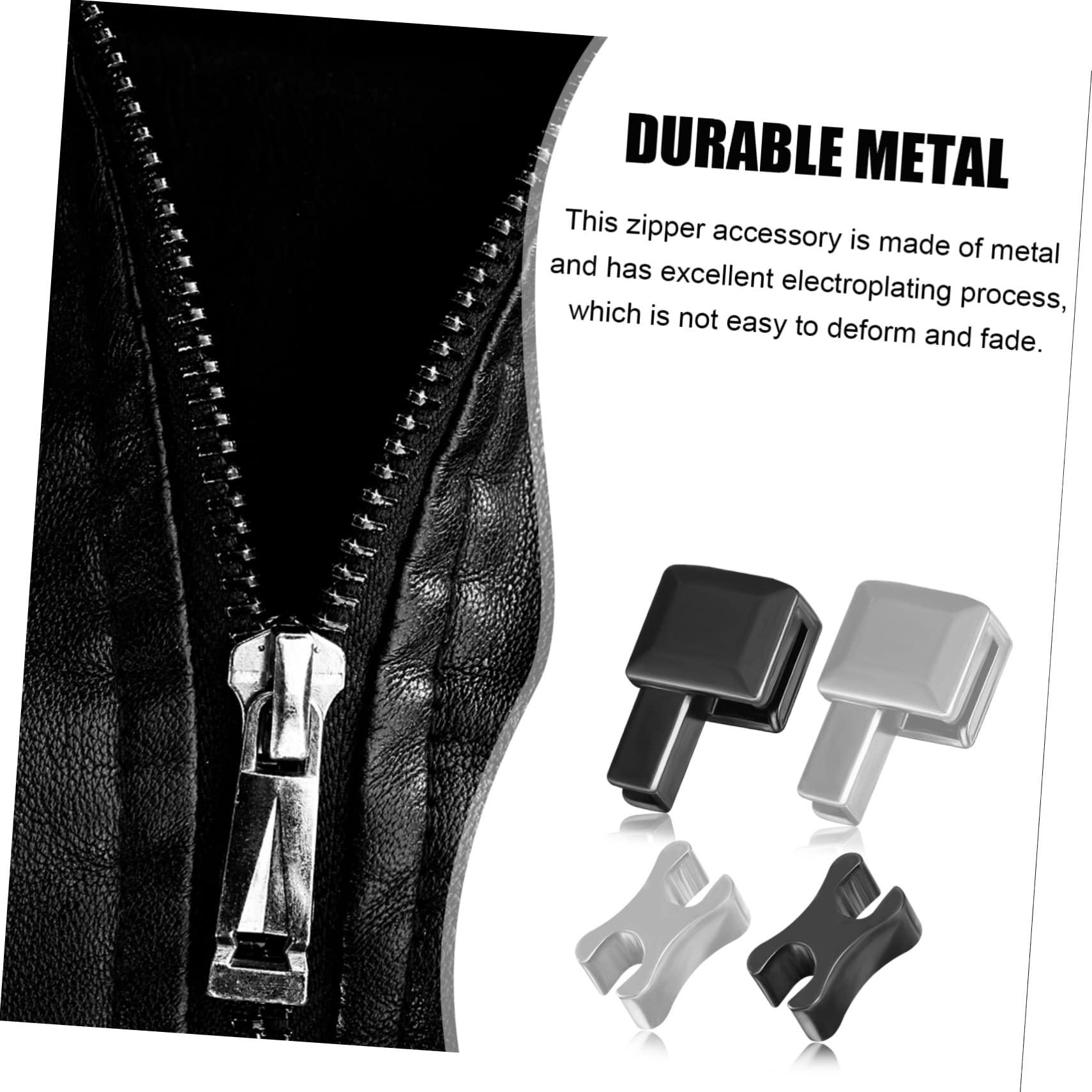 SEWACC 5piezas Kit De Reparación De Cremalleras Accesorios Para Reparar Ropa Chaquetas Jeans Maletas y Mochilas Incluye Paradas y Deslizadores De Metal Fácil Instalación