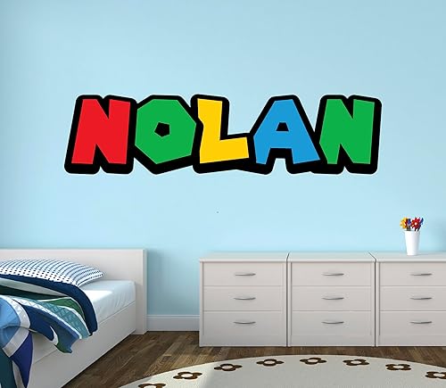 Video Game Name Wall Decal for Kids Room - Colorful