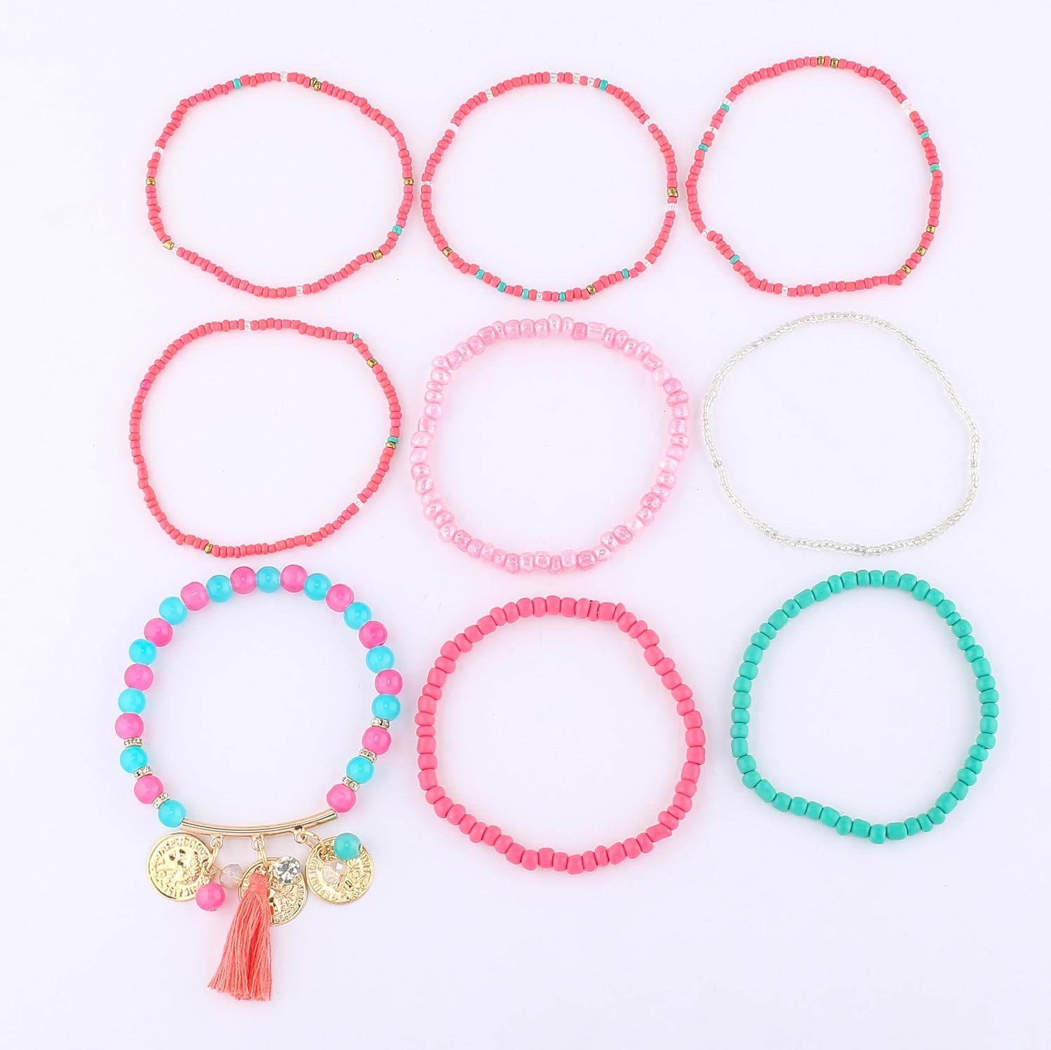 6 sets Bohemian Multilayer tassels bracelet Handmade Wrap Bracelets Bangle Jewelry Bracelets for Women - Image 8