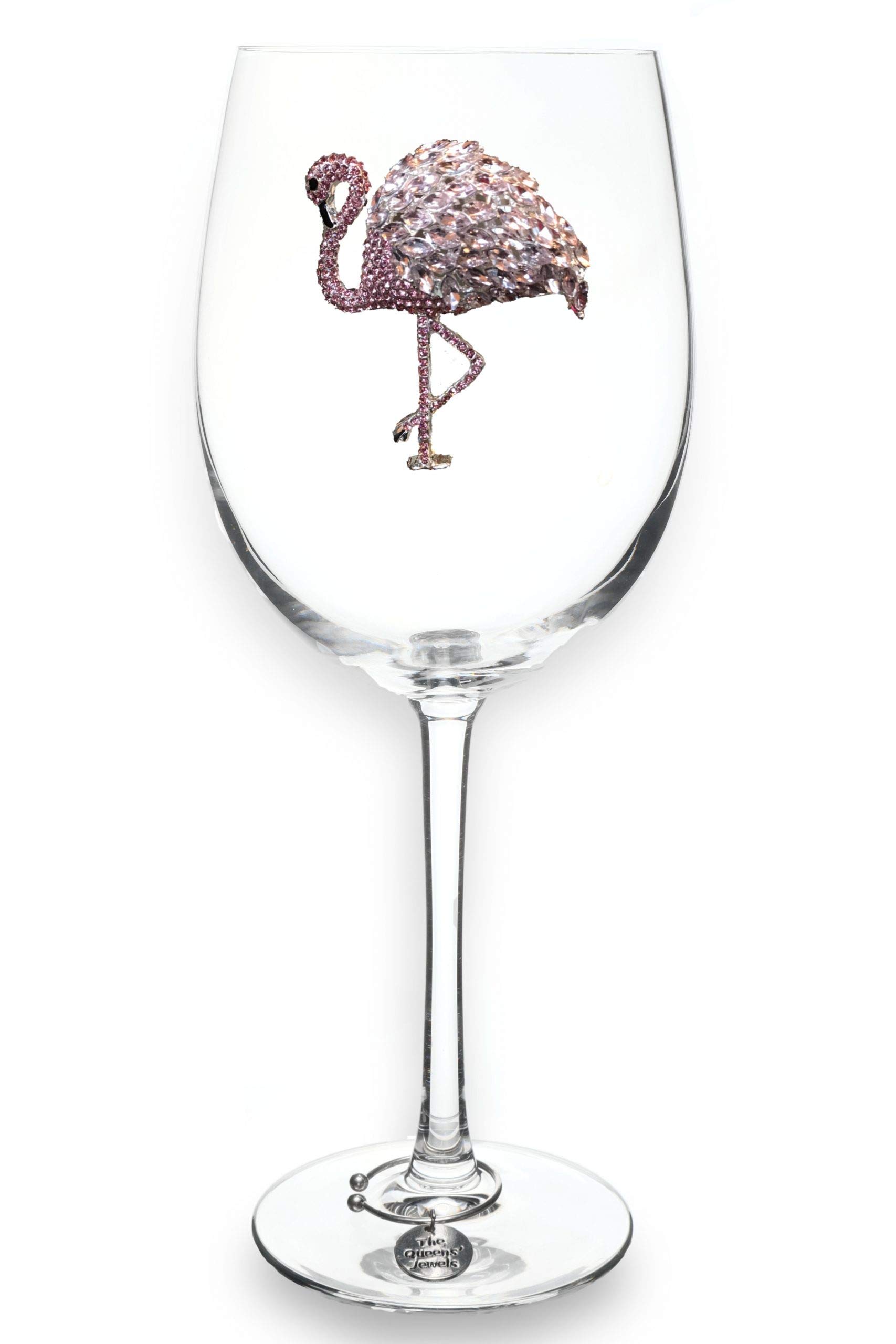 Verre à Vin En Cœur Léopard Queens' Jewels - 621ml - Strass - Cadeau Femme