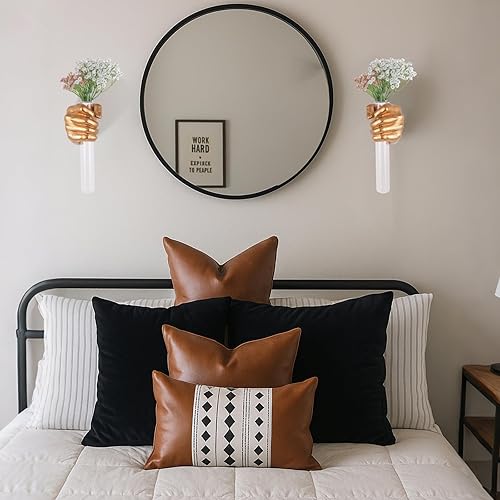 Miniatura 6 de 2 piezas de esculturas de pared, florero de manos para decoración del hogar, escultura artística de montaje en pared, estatua de arte de pared