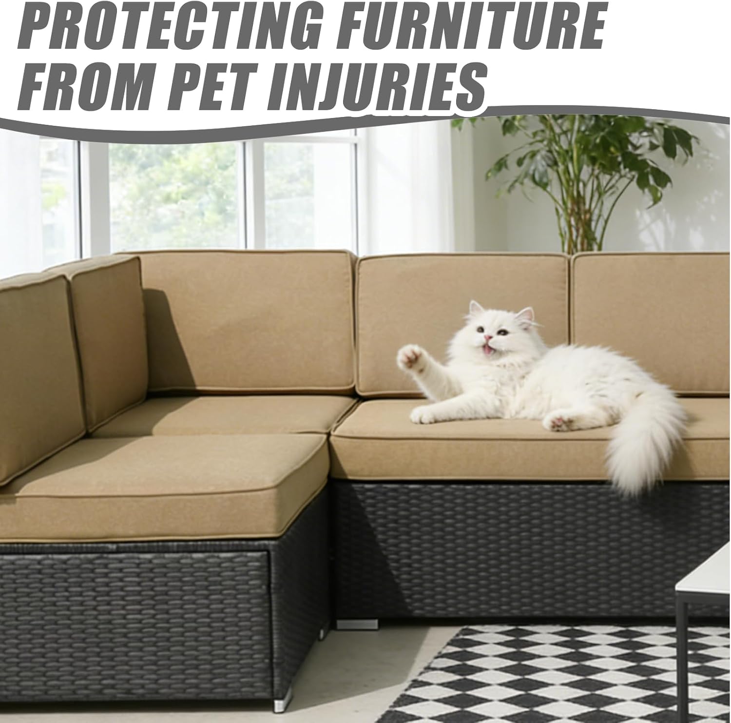 14 Pcs Patio Cushion Covers Replacement Outdoor Couch Cushions Covers Splashproof Sofa Slipcovers Set with Zippers,Patio Furniture Protector, Couch 3 Sizes, Covers Only (Brown)