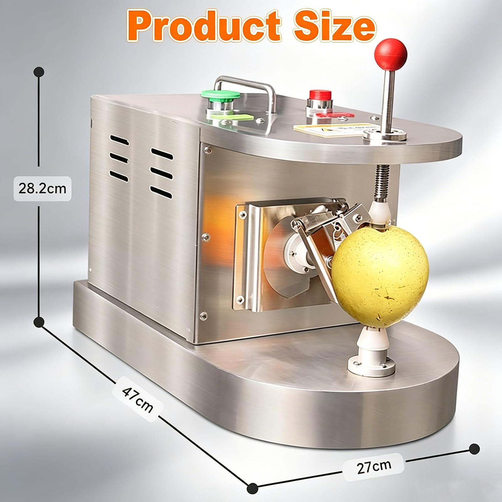 Automatyczna obieraczka do owoców cytrusowych, maszyna do obierania kiwi ze stali nierdzewnej, 100 W, wysoka wydajność 300-500 szt./h, konstrukcja stołu