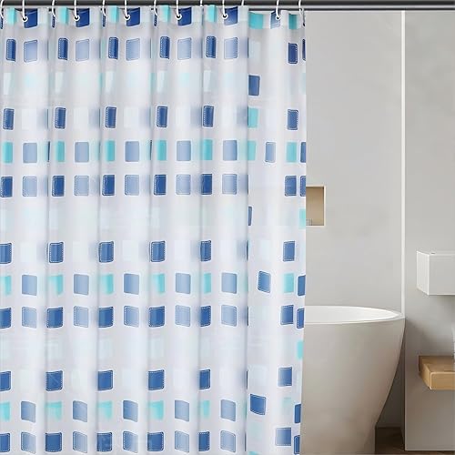 Forro de cortina de ducha impermeable para servicio pesado, calibre 8, PEVA, secado rápido, con ojales de metal inoxidables y ganchos gratis,