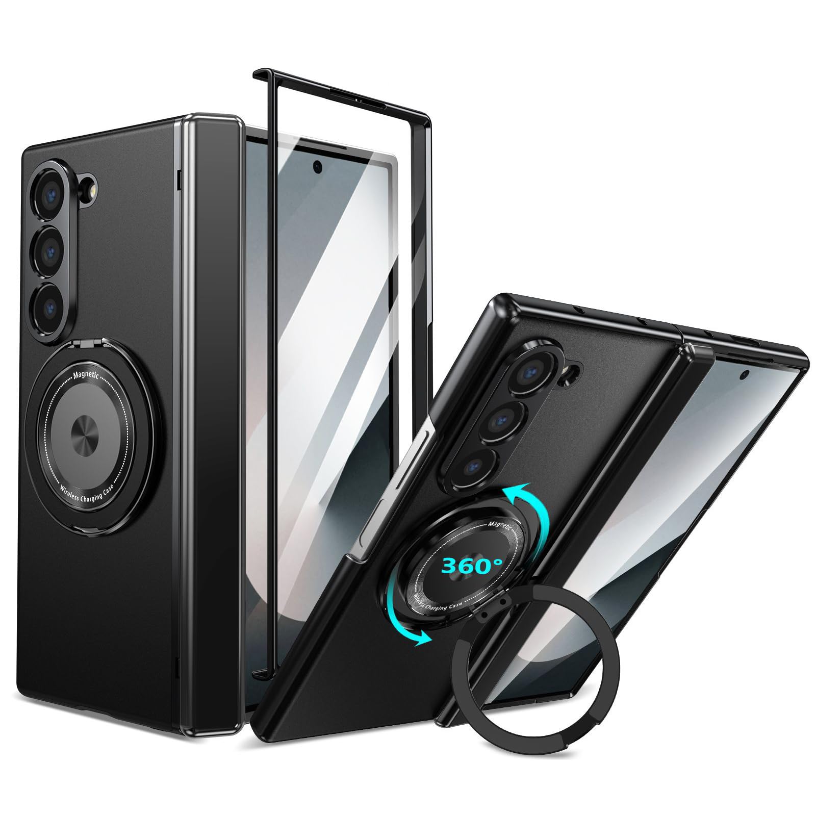 Magnetyczne etui do Samsung Galaxy Z Fold 8 Ultra galwanizowane etui z podstawką
