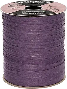 Raffia Ribbon for Crafts - Raffia Yarn Grass Twine for Gift Wrapping, DIY Decoration & More | Matte String Paper Rope for Crochet - 1/4'' Wide, 100 Yards, Purple