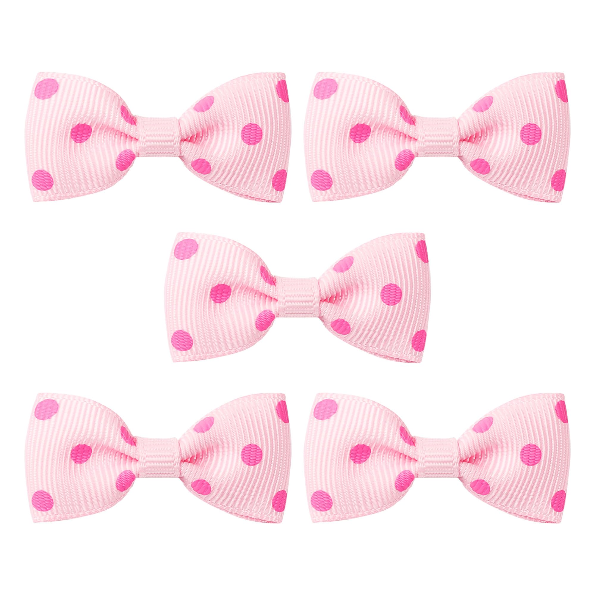 sourcing map 5pcs Barrette pour Chien avec nœud à Pois Pince Rose