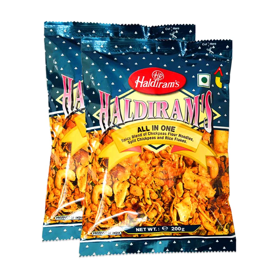 Haldiram's All in One| 200g | Haldiram Namkeen | Inidan Origin | Indian Snack (Pack of 2)