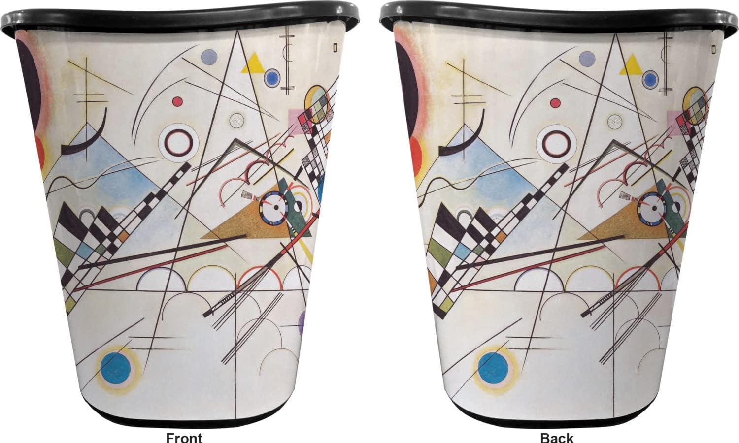 Kandinsky Composition 8 Waste Basket - Double Sided (Black)