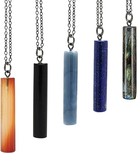 Miniatura 6 de Gempires - Collar con colgante de corazón natural y barra con cordón adicional, joyería hecha a mano, cadena ajustable de 18 + 2 pulgadas