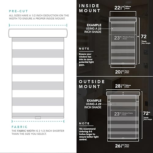 Miniatura 8 de CHICOLOGY - Sombras de cebra sin varillas para uso diario, tratamiento de doble capa para ventana de filtrado de luz, ideal para niños y perfecto