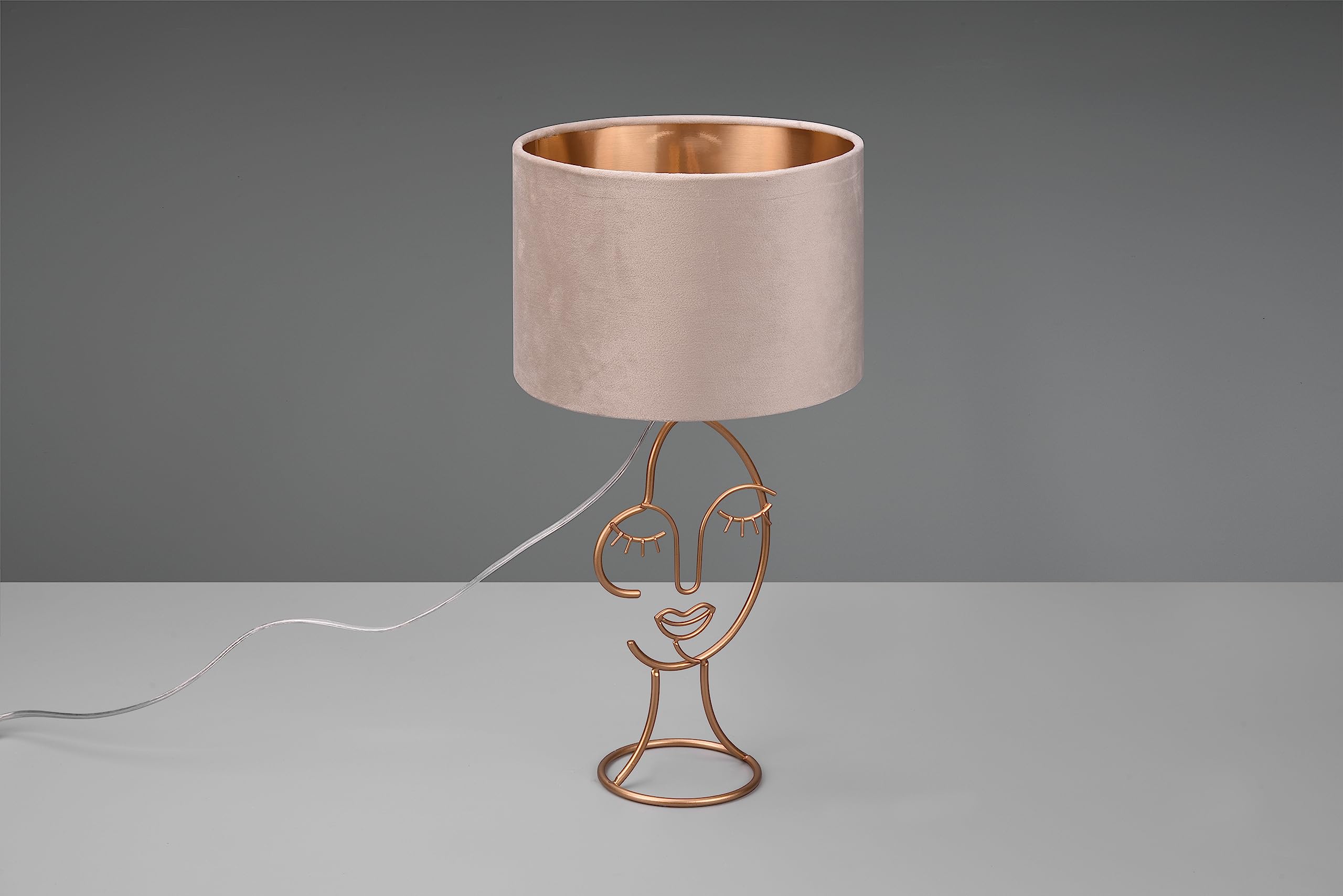 Reality, Lampa stołowa, Mary 1xE27, max.60,0 W Tkanina, beżowy, Korpus: Metal, beżowy Ø:24,0cm, H:45,5cm Przełącznik kabla, IP20,bez podświetlenia