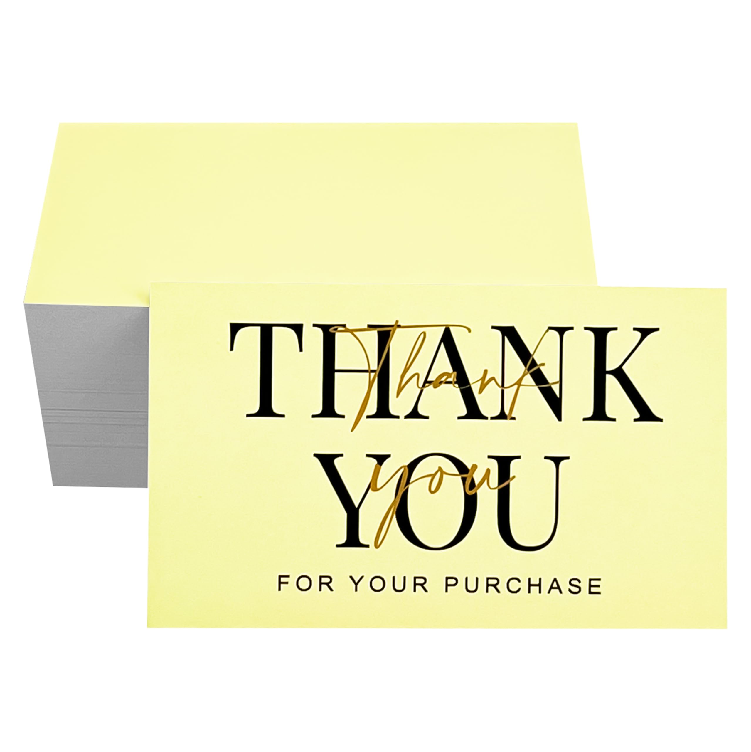 RXBC2011 Thank You Cards for supporting small business 2x3.5 Inches Pack of 100 Yellow